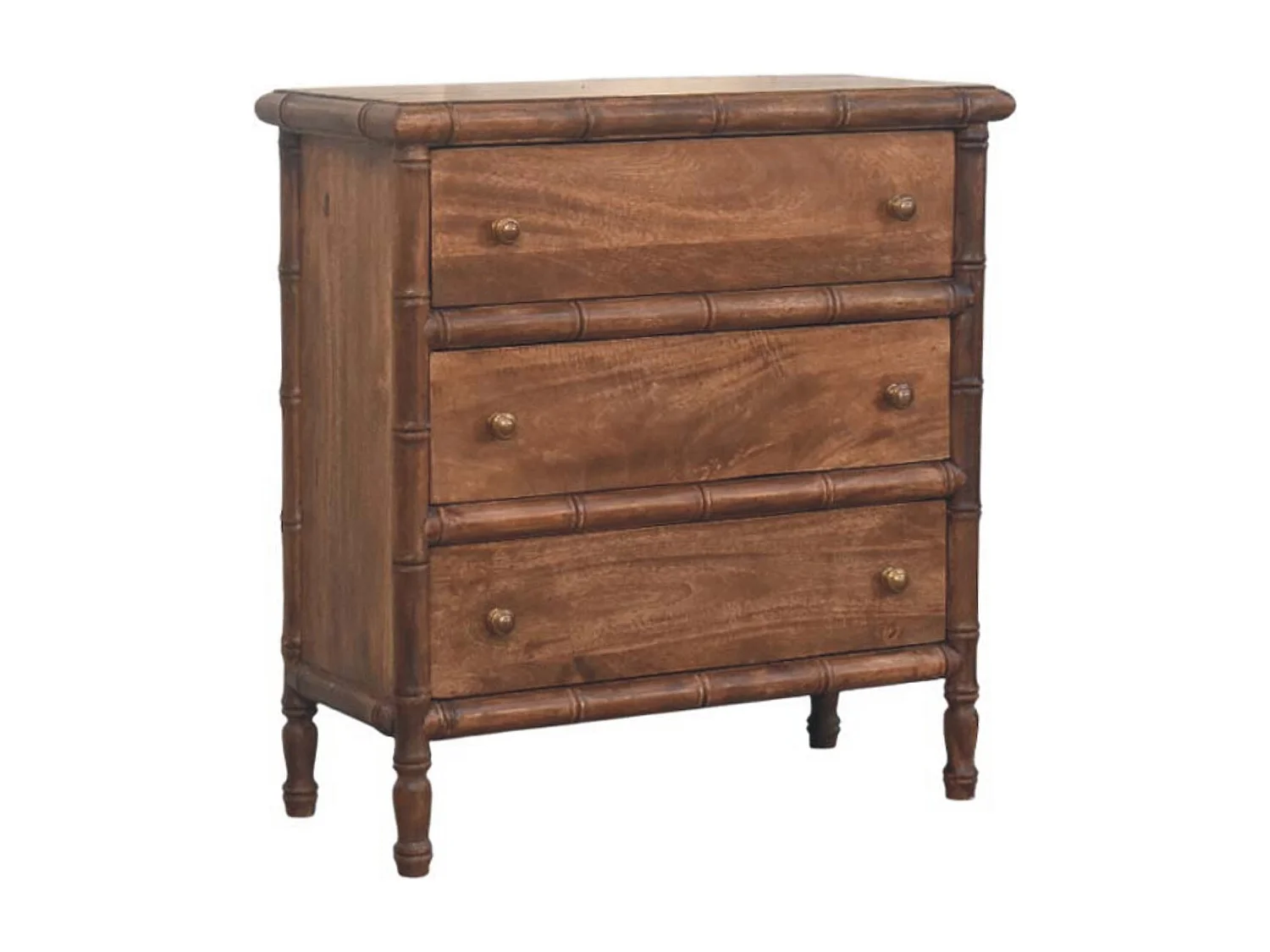 Artisan Furniture Massivholz Bambus geschnitzte Kommode mit drei Schubladen