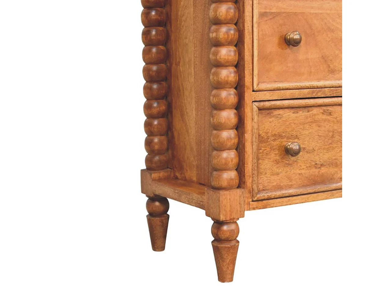 Artisan Furniture Bois massif Commode à Pieds Tournés, 3 tiroirs, Brun