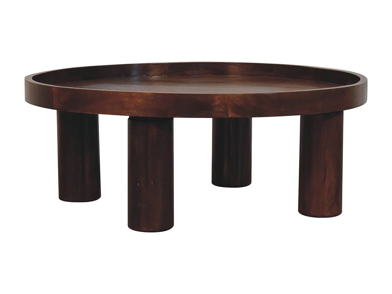 Artisan Furniture Bois massif Table Basse Crescent en Châtaignier