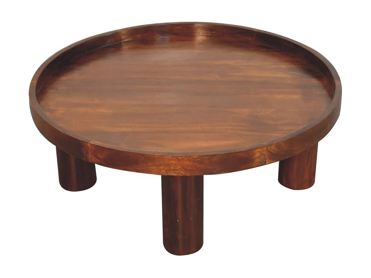 Artisan Furniture Bois massif Table Basse Crescent en Châtaignier