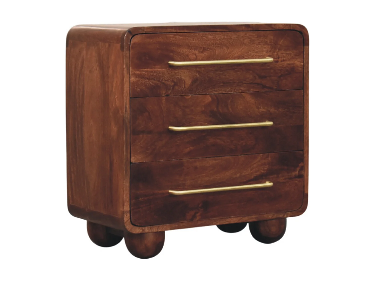 Artisan Furniture Massivholz 3-Schubladen-Kommode mit abgerundeten Ecken