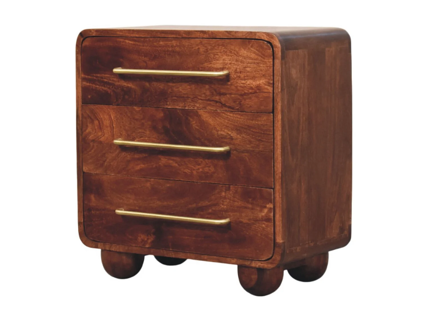 Artisan Furniture Massivholz 3-Schubladen-Kommode mit abgerundeten Ecken