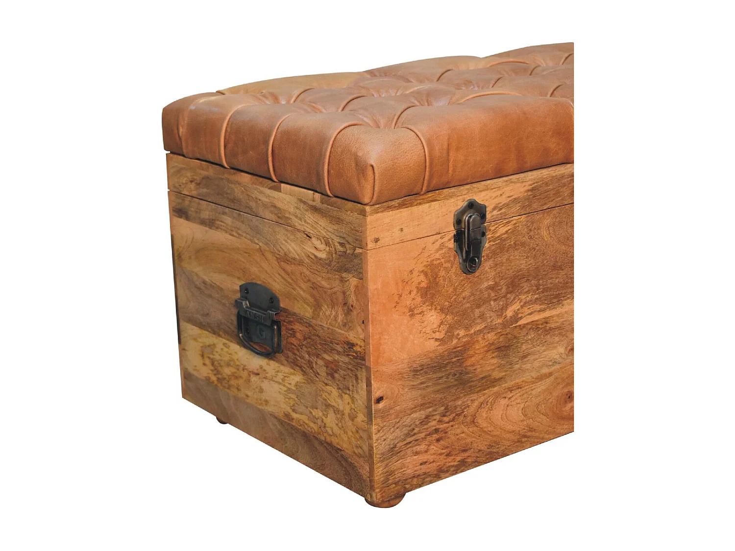 Coffre de rangement Buffalo Hide Artisan Furniture finition chêne, marron