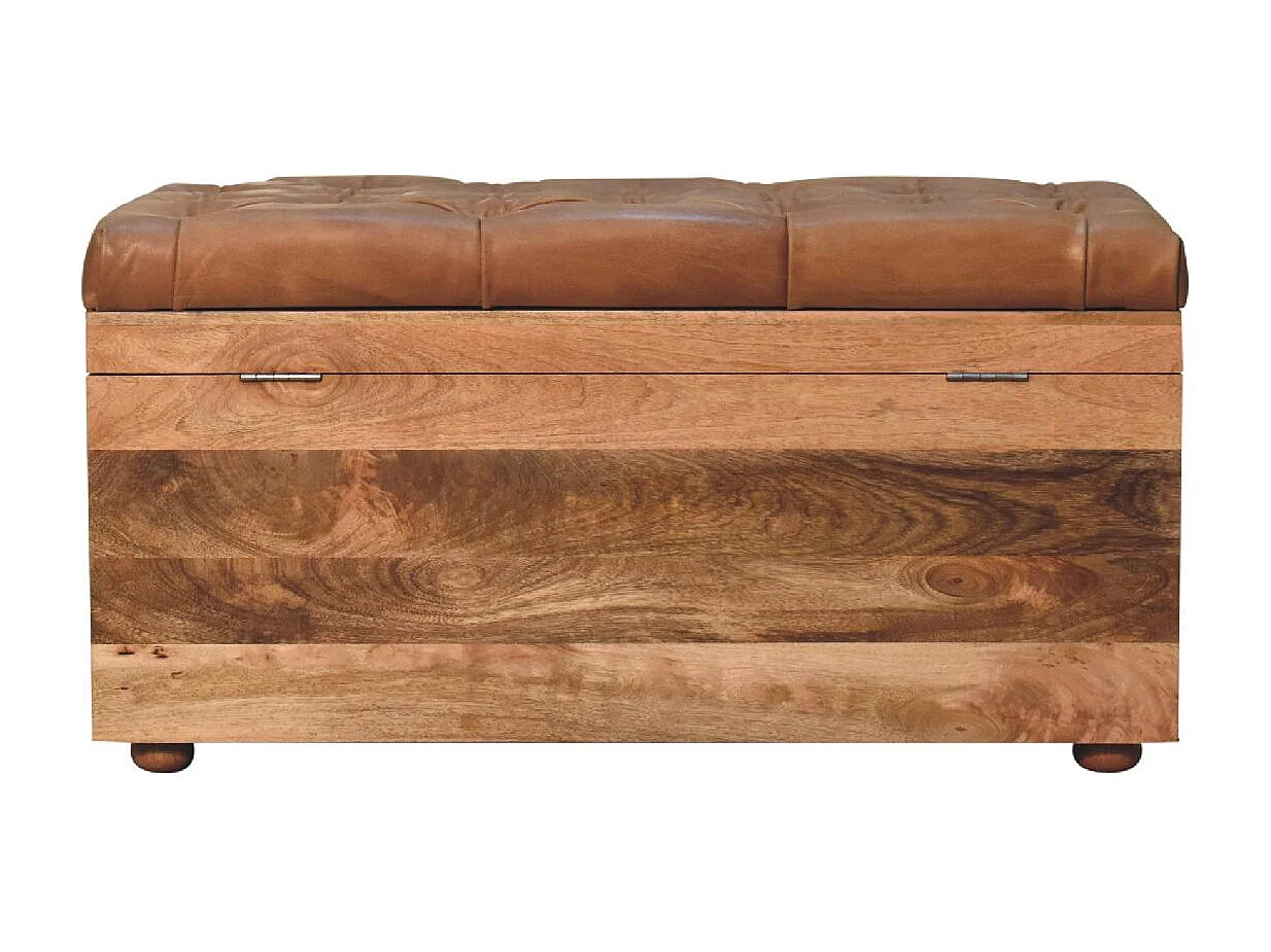 Coffre de rangement Buffalo Hide Artisan Furniture finition chêne, marron