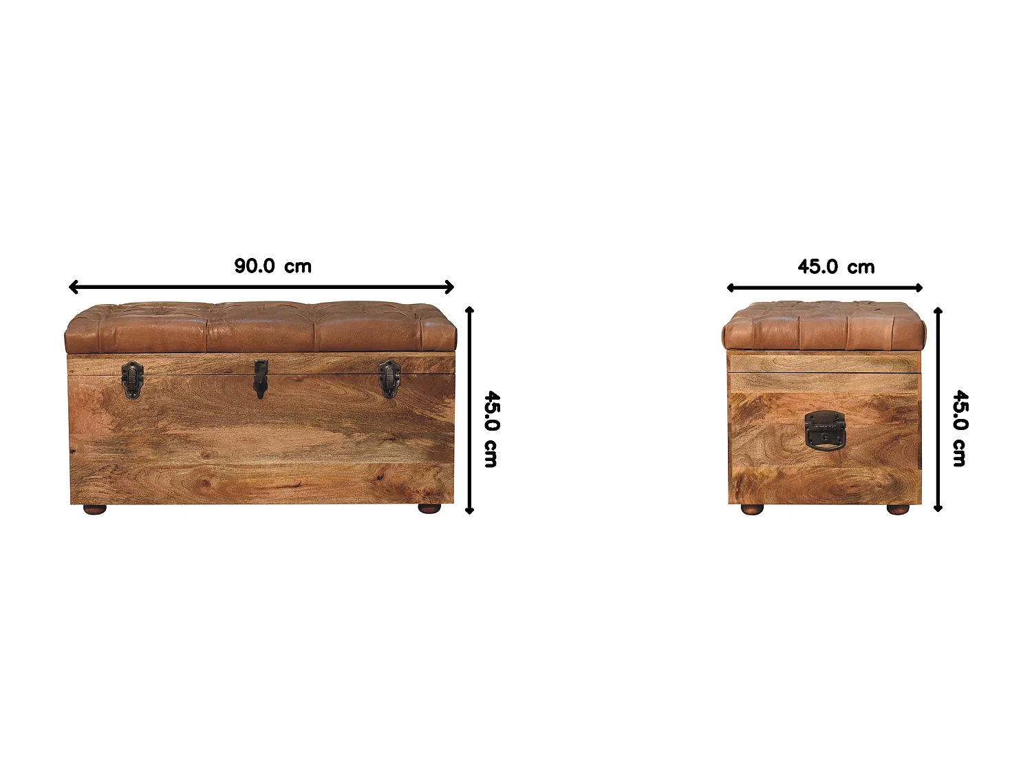 Coffre de rangement Buffalo Hide Artisan Furniture finition chêne, marron