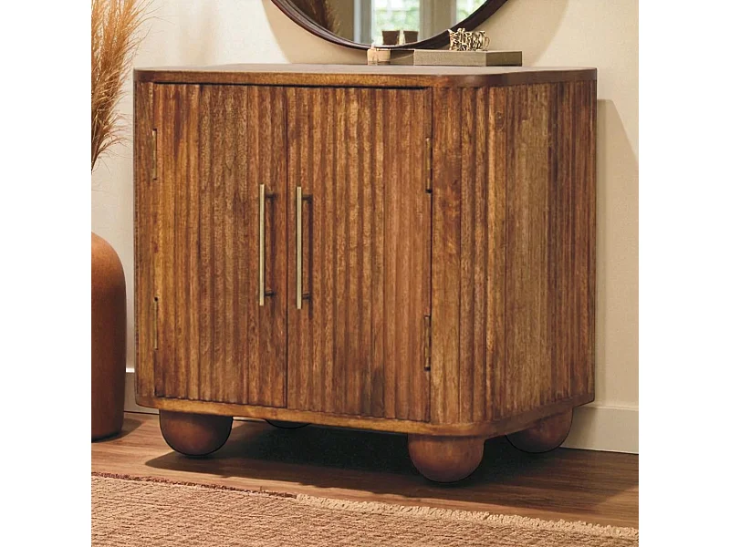 Artisan Furniture Massivholz Solis Mini-Sideboard mit Riffelung