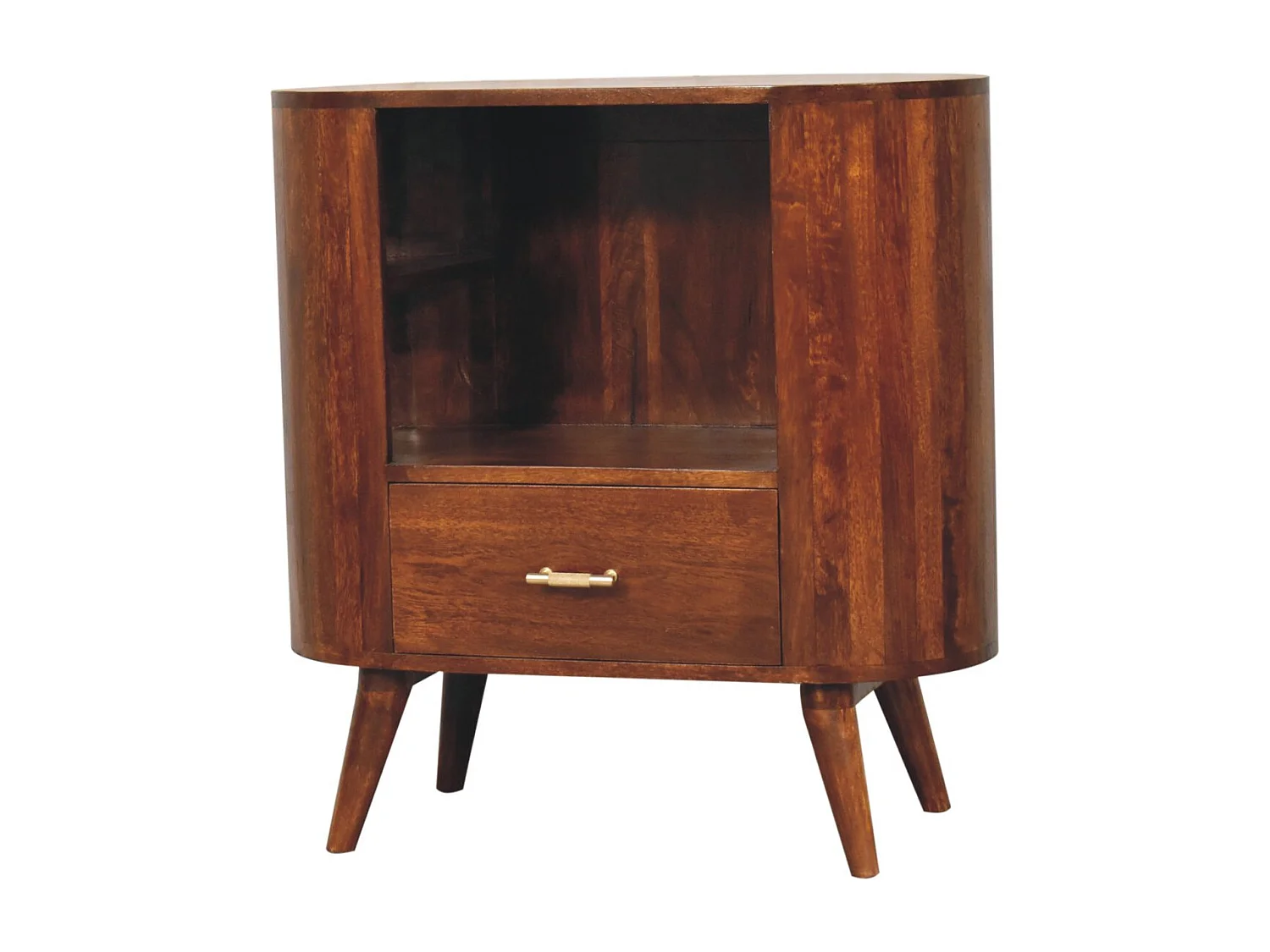 Artisan Furniture Bois massif Meuble Ouvert Cortez en Châtaignier avec Poignée en T