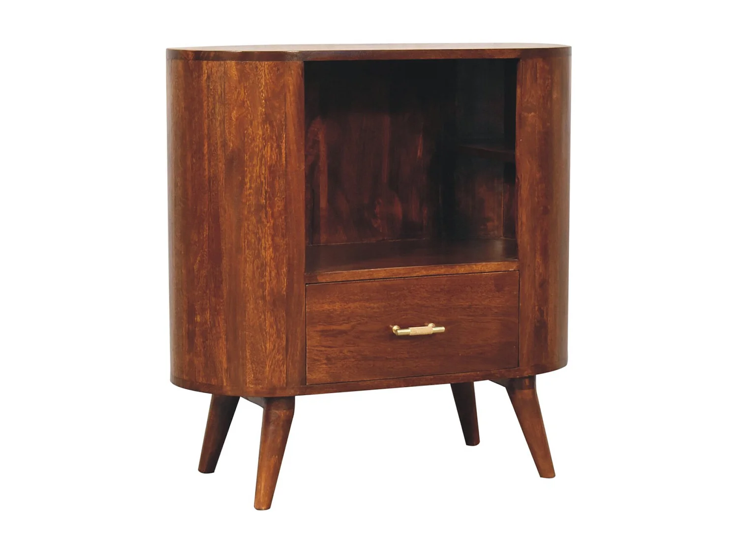 Artisan Furniture Bois massif Meuble Ouvert Cortez en Châtaignier avec Poignée en T