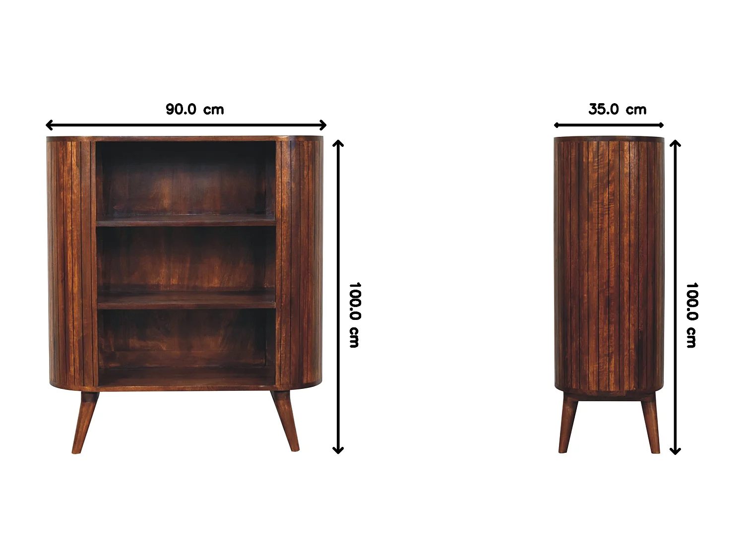 Meuble ouvert Cortez en châtaignier Artisan Furniture, 3 étagères ouvertes, marron