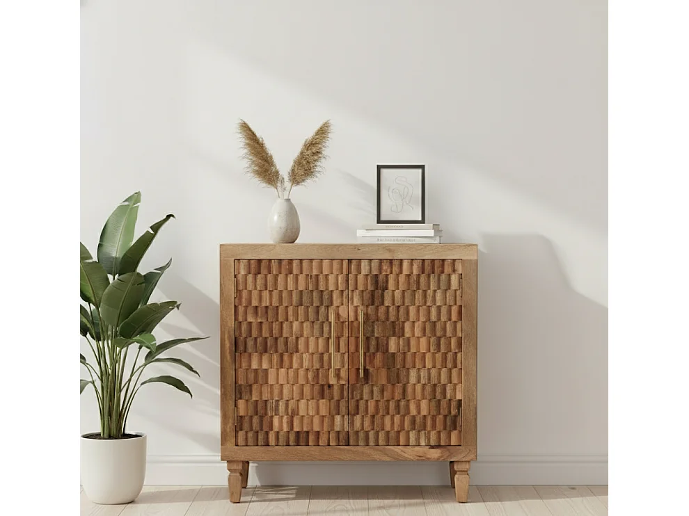 Artisan Furniture Bois massif Meuble Marbella, 2 étagères, Marron