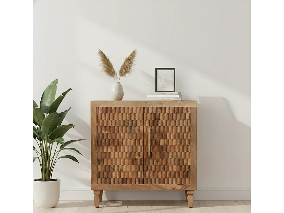 Artisan Furniture Bois massif Meuble Marbella, 2 étagères, Marron