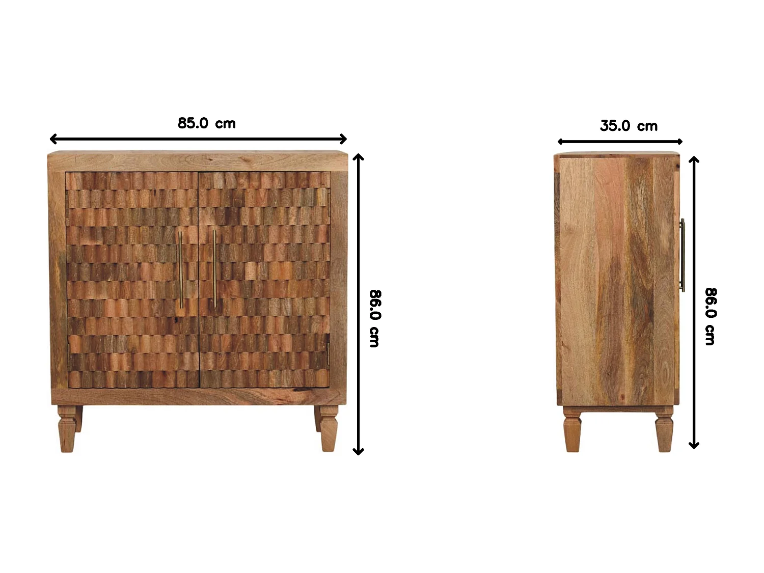 Artisan Furniture Bois massif Meuble Marbella, 2 étagères, Marron