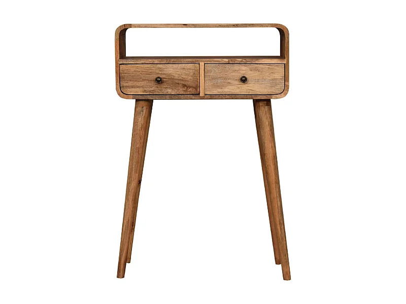 Artisan Furniture Bois massif Petite Console Courbée Finition Chêne Clair