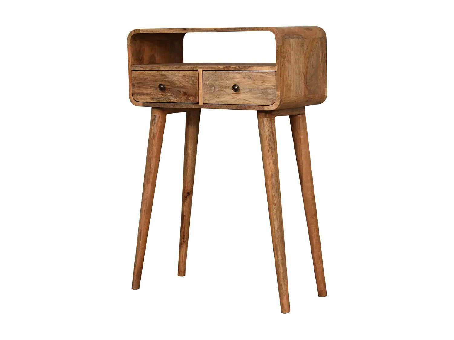 Artisan Furniture Bois massif Petite Console Courbée Finition Chêne Clair