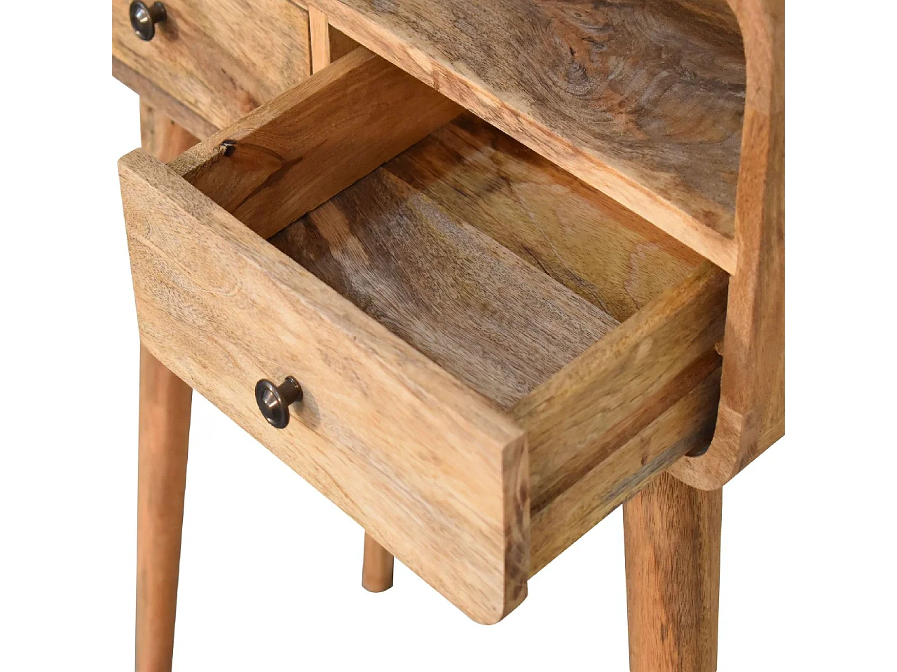 Artisan Furniture Bois massif Petite Console Courbée Finition Chêne Clair
