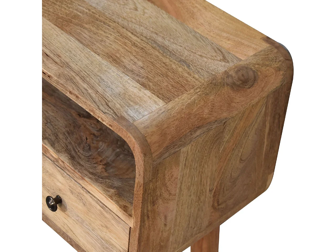 Artisan Furniture Massivholz Mini-Konsolentisch aus gebogenem Eichenholz