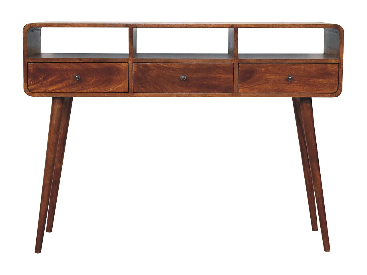 Artisan Furniture Bois massif Console Triple Courbée en Châtaignier