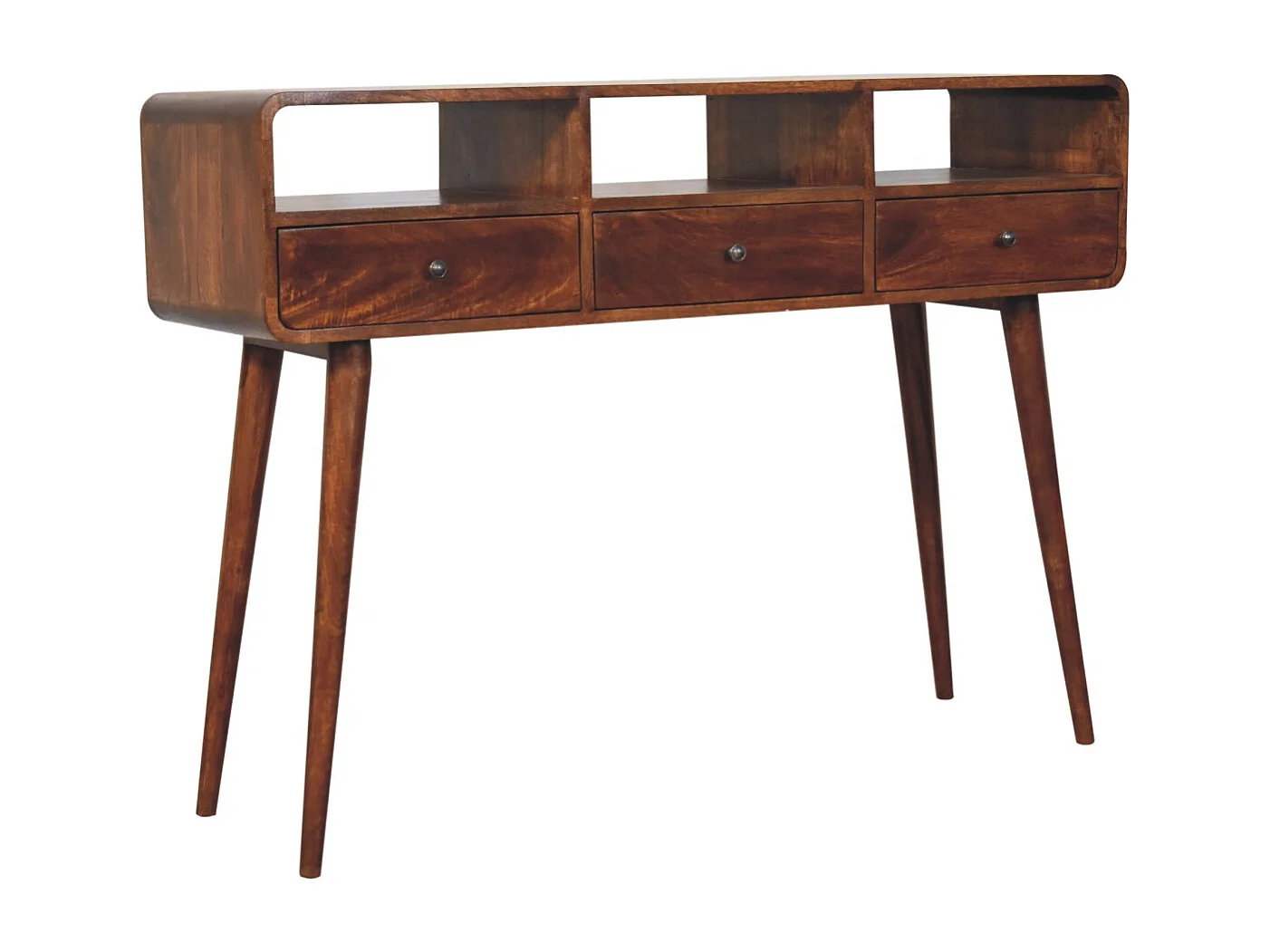 Artisan Furniture Bois massif Console Triple Courbée en Châtaignier