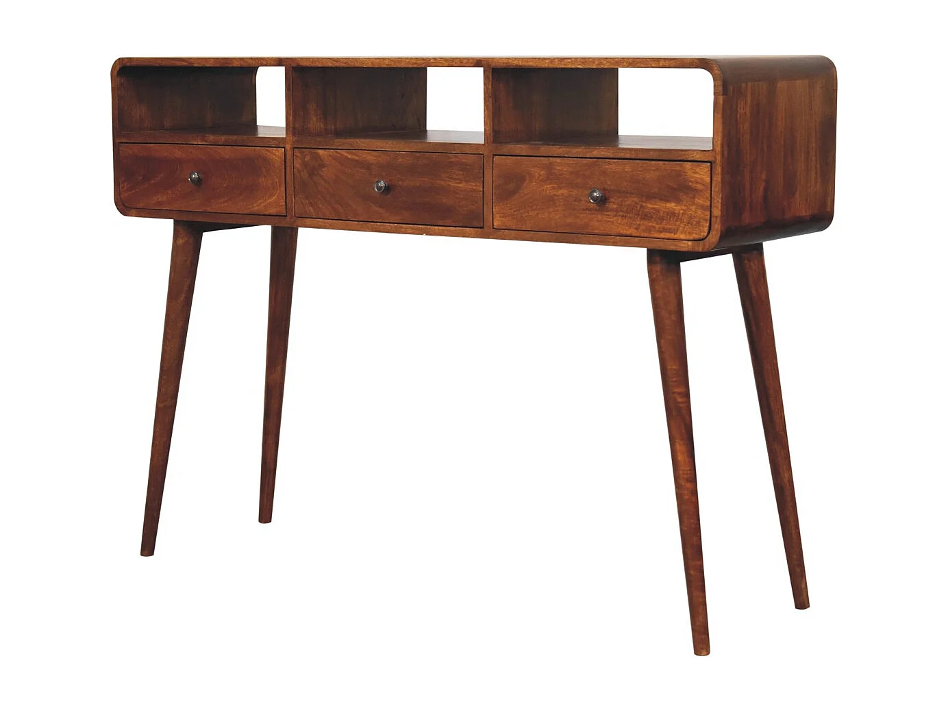 Artisan Furniture Bois massif Console Triple Courbée en Châtaignier