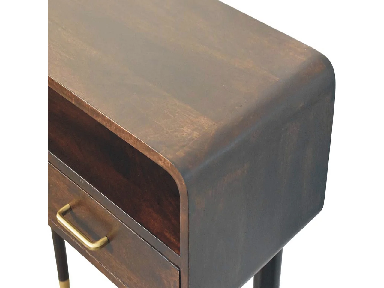 Artisan Furniture Bois massif Bureau Console Apollo Loop, 2 tiroirs, Brun foncé