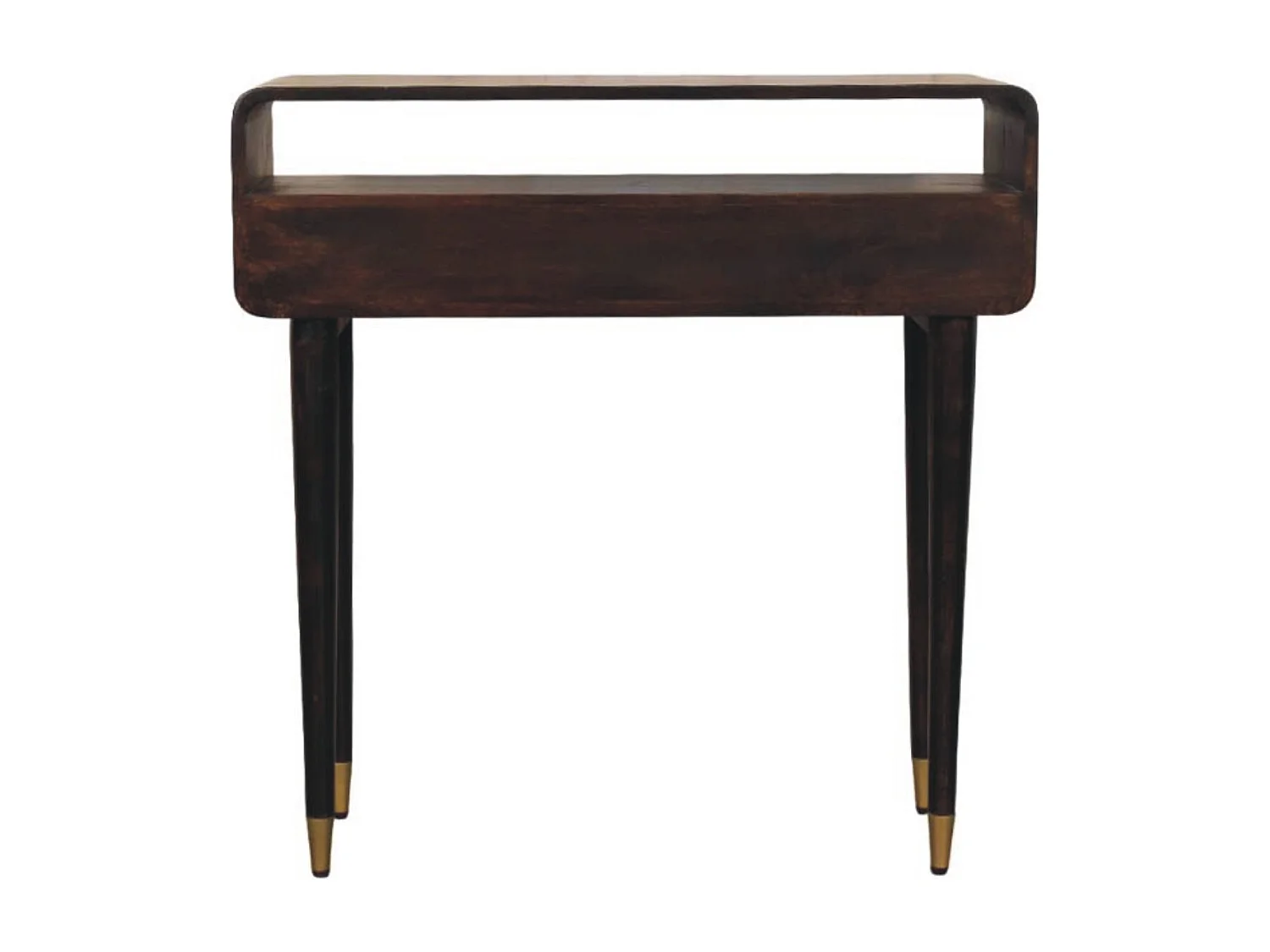 Artisan Furniture Bois massif Bureau Console Apollo Loop, 2 tiroirs, Brun foncé