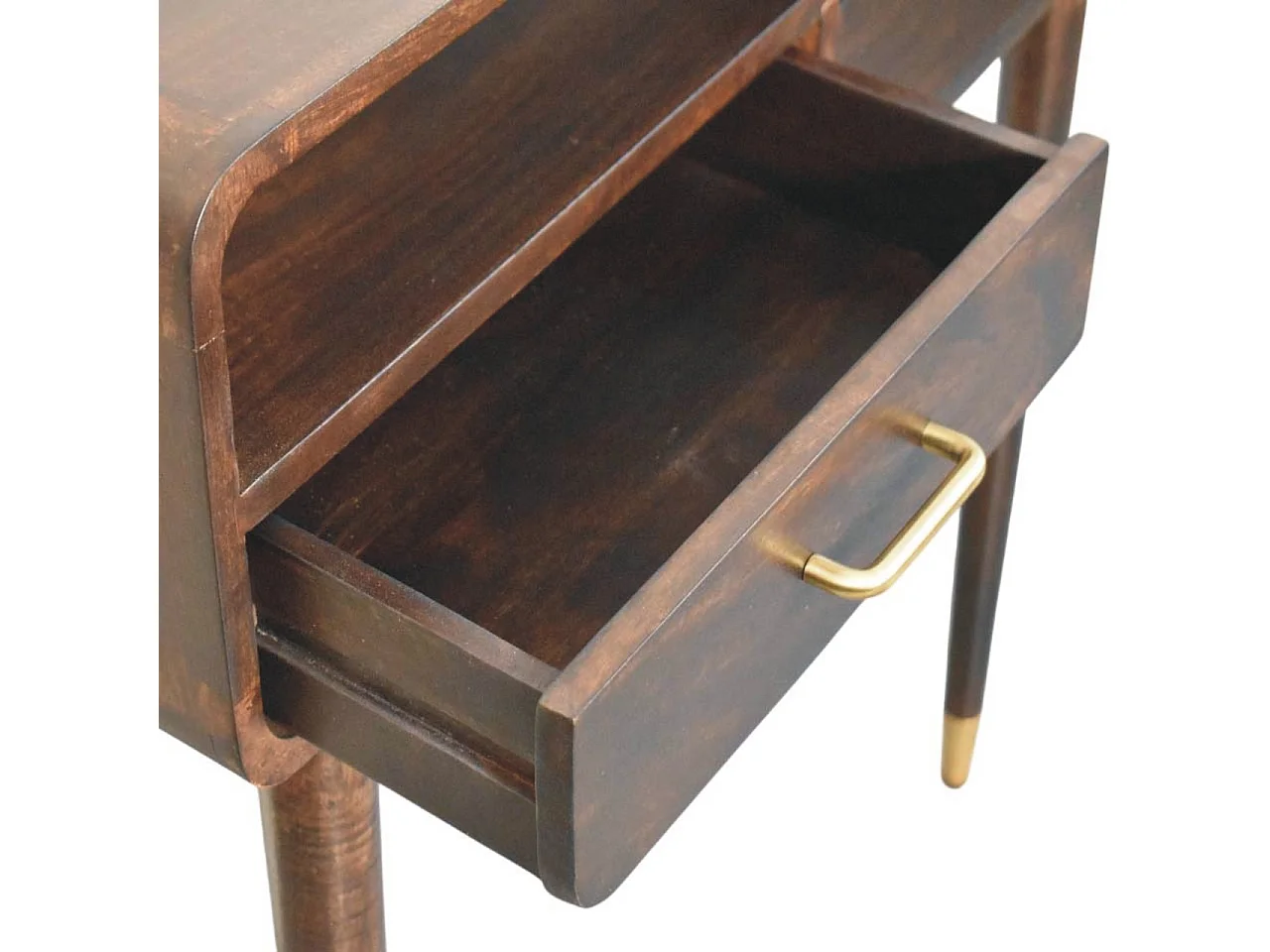 Artisan Furniture Bois massif Bureau Console Apollo Loop, 2 tiroirs, Brun foncé
