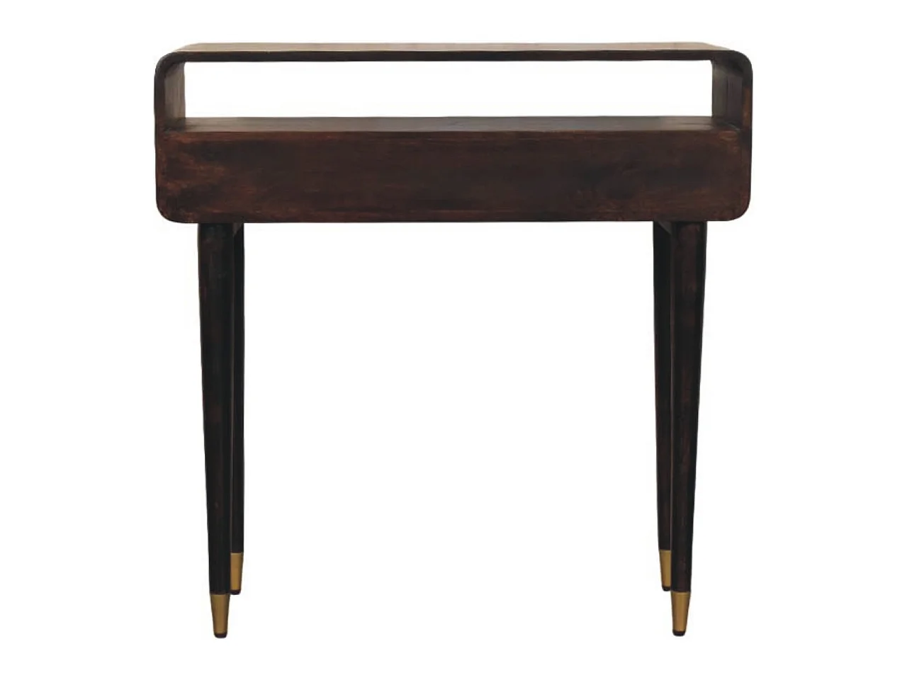 Artisan Furniture Bois massif Bureau Console Apollo Loop, 2 tiroirs, Brun foncé