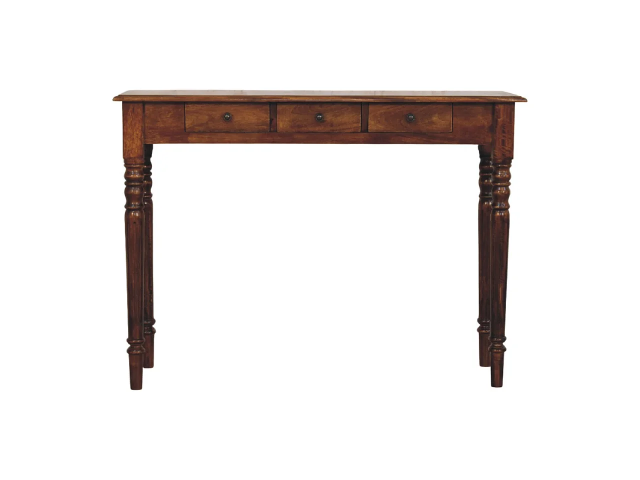 Artisan Furniture Massief hout Gedraaide poten, 3 laden, kastanjehouten console