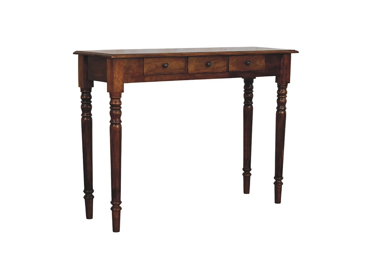 Artisan Furniture Massief hout Gedraaide poten, 3 laden, kastanjehouten console