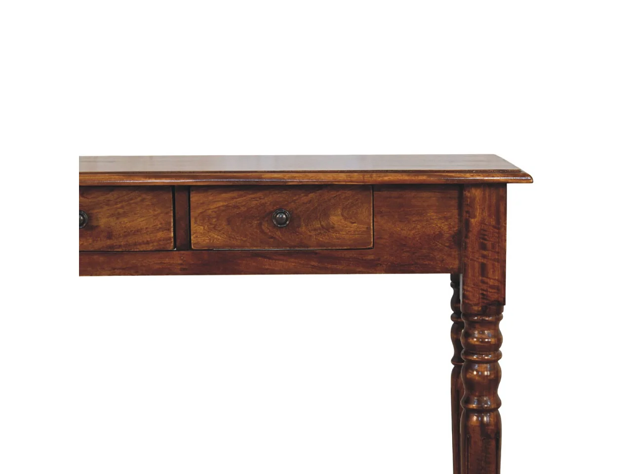 Artisan Furniture Massief hout Gedraaide poten, 3 laden, kastanjehouten console