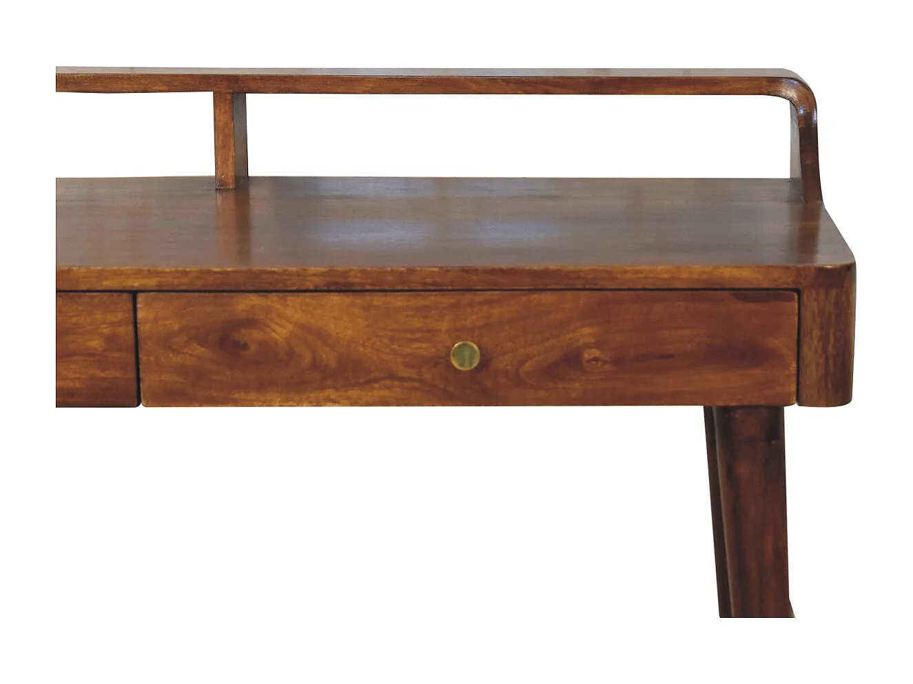 Artisan Furniture Bois massif Console surélevée en Bois de Châtaignier, 2 tiroirs, Brun
