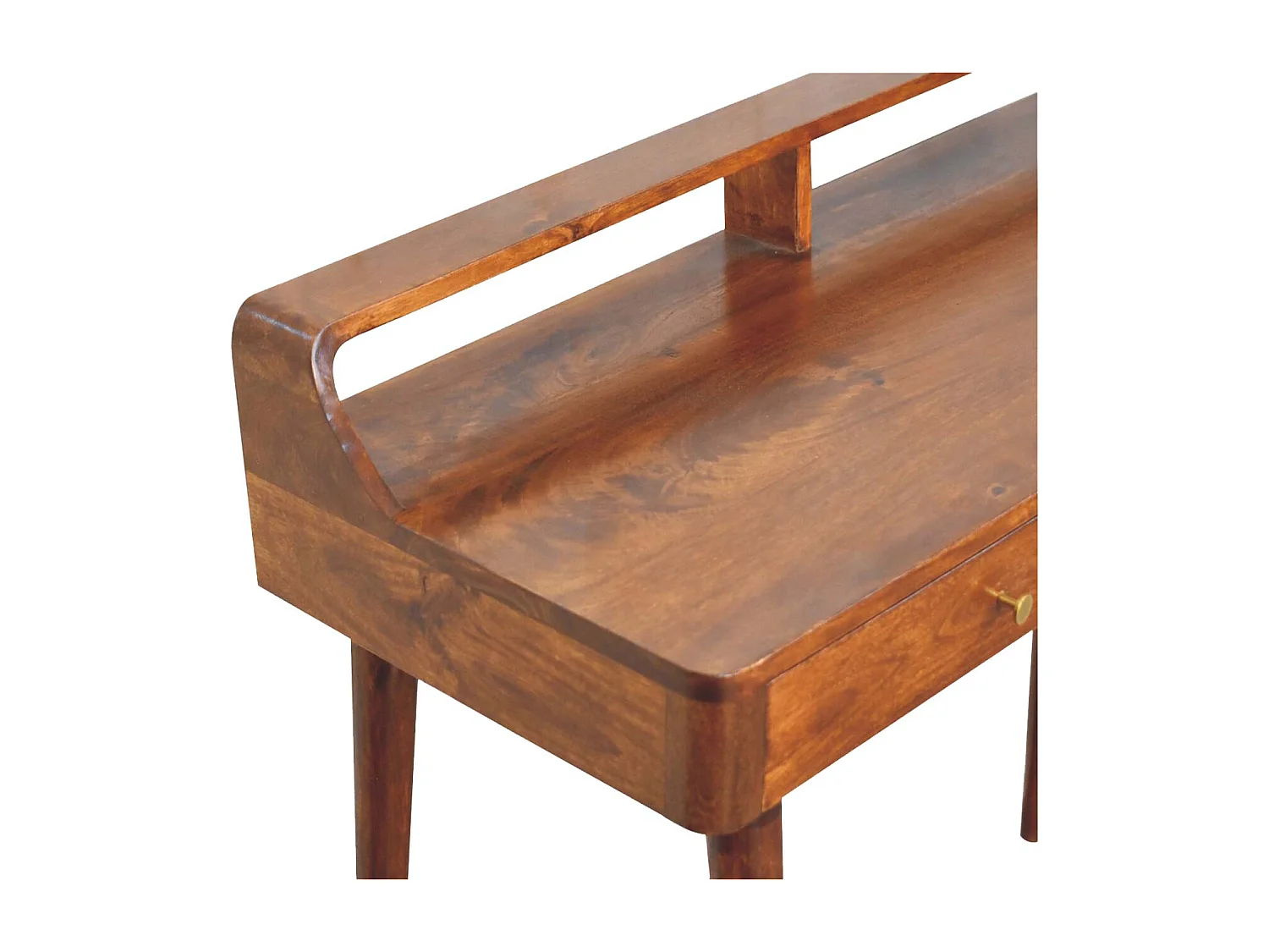 Artisan Furniture Bois massif Console surélevée en Bois de Châtaignier, 2 tiroirs, Brun