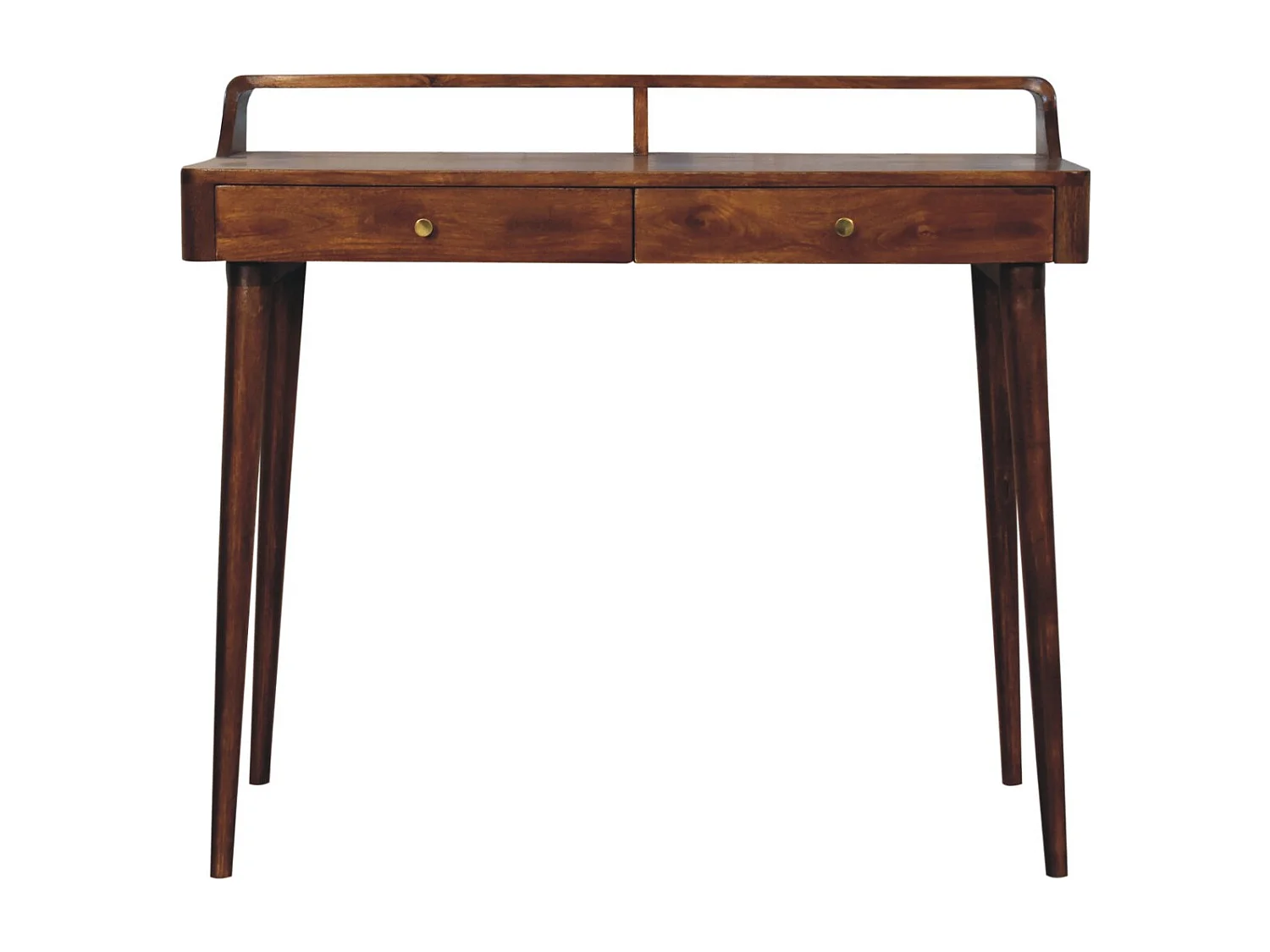 Artisan Furniture Bois massif Console surélevée en Bois de Châtaignier, 2 tiroirs, Brun