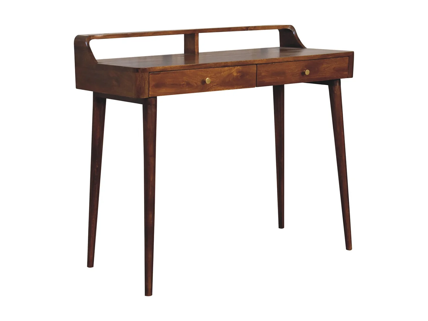 Artisan Furniture Bois massif Console surélevée en Bois de Châtaignier, 2 tiroirs, Brun