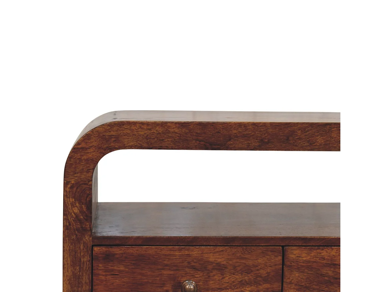 Artisan Furniture Massivholz Darcy 3-Schubladen-Regal aus Kastanienholz, Medienmöbel