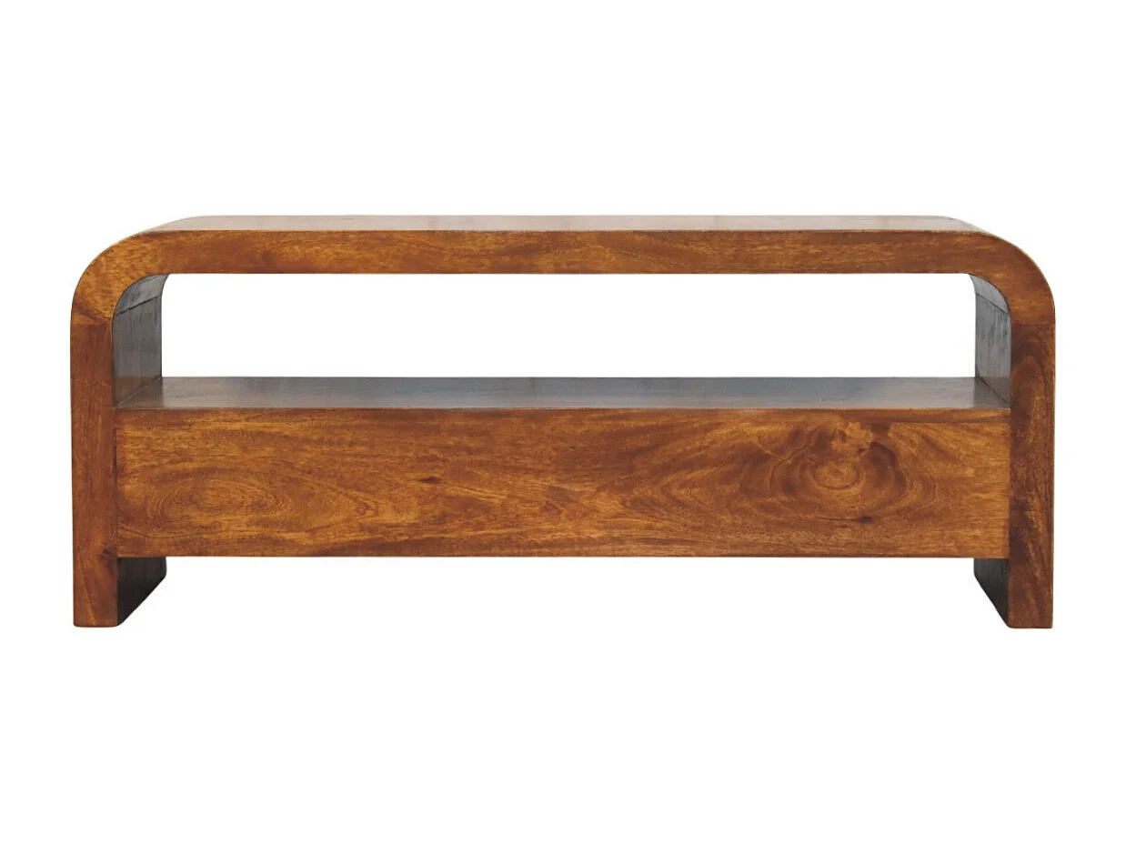 Artisan Furniture Massivholz Darcy 3-Schubladen-Regal aus Kastanienholz, Medienmöbel