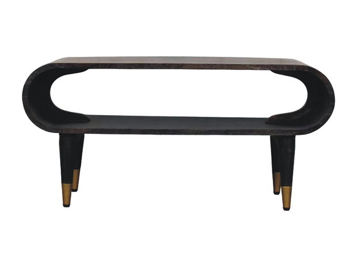 Artisan Furniture Lite drewno Szafka RTV z Zaokrąglonymi Krawędziami i Mosiężnymi Akcentami