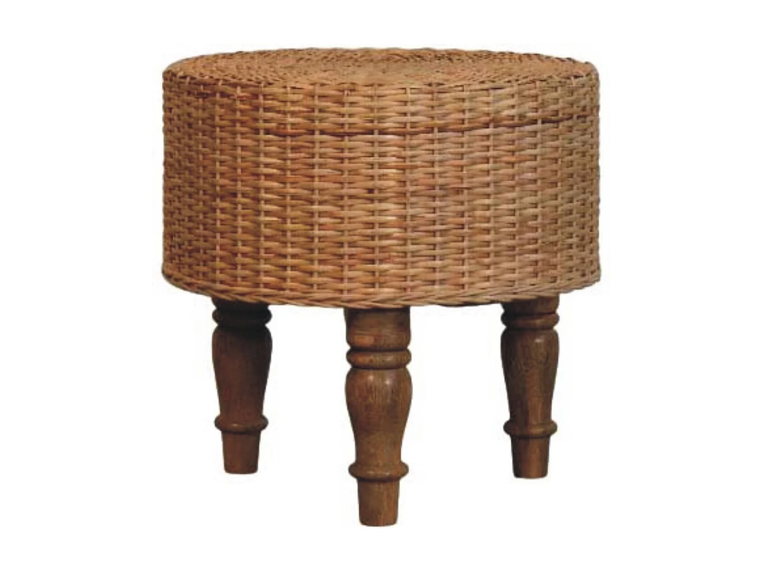 Artisan Furniture Massivholz Regency Rund geflochtener Hocker