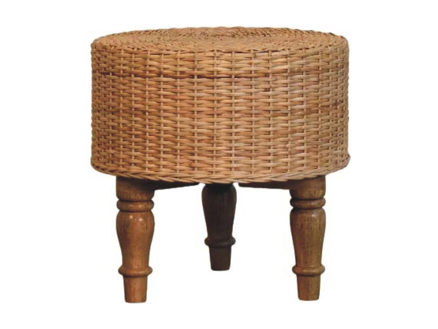Artisan Furniture Massivholz Regency Rund geflochtener Hocker