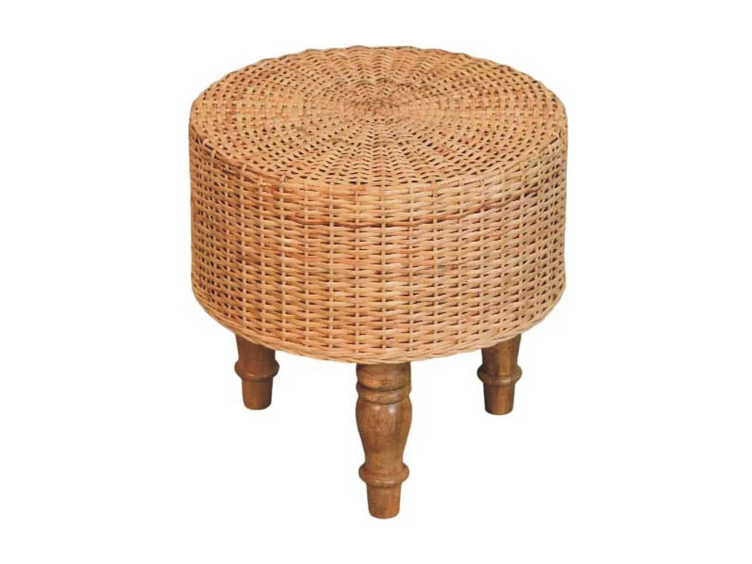 Artisan Furniture Bois massif Tabouret Rond Tressé Regency, Brun clair