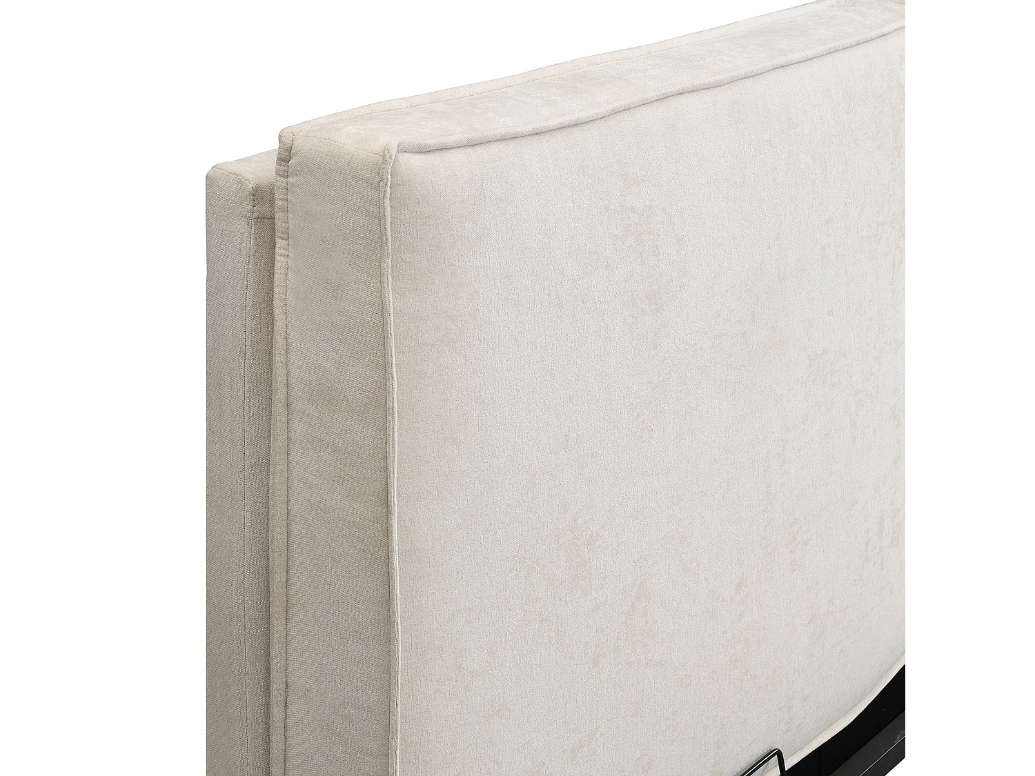 Klädd säng med förvaring 180x200 cm - med förvaringsutrymme - Chenille-tyg - Beige (madrass ingår ej)