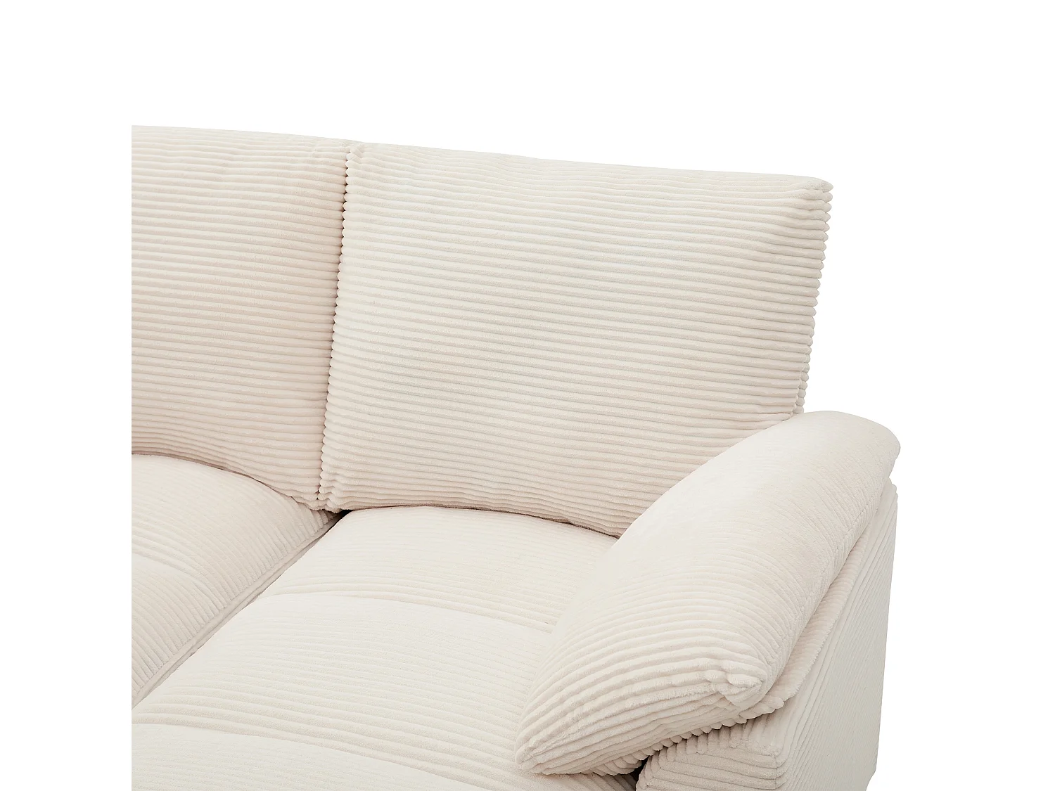 Canapé d'angle 4 places en forme de U - avec espace de rangement - porte-gobelet inclus - 2 ports USB - beige