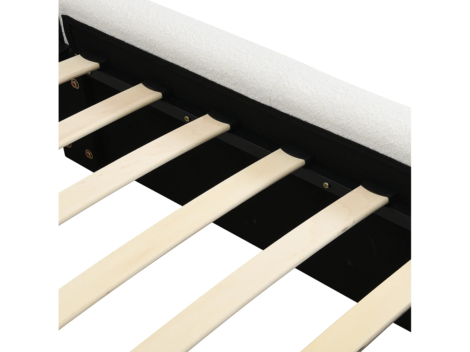 Gestoffeerd tweepersoonsbed 180x200 cm - met lattenbodem - Bouclé stof - Beige (zonder matras)