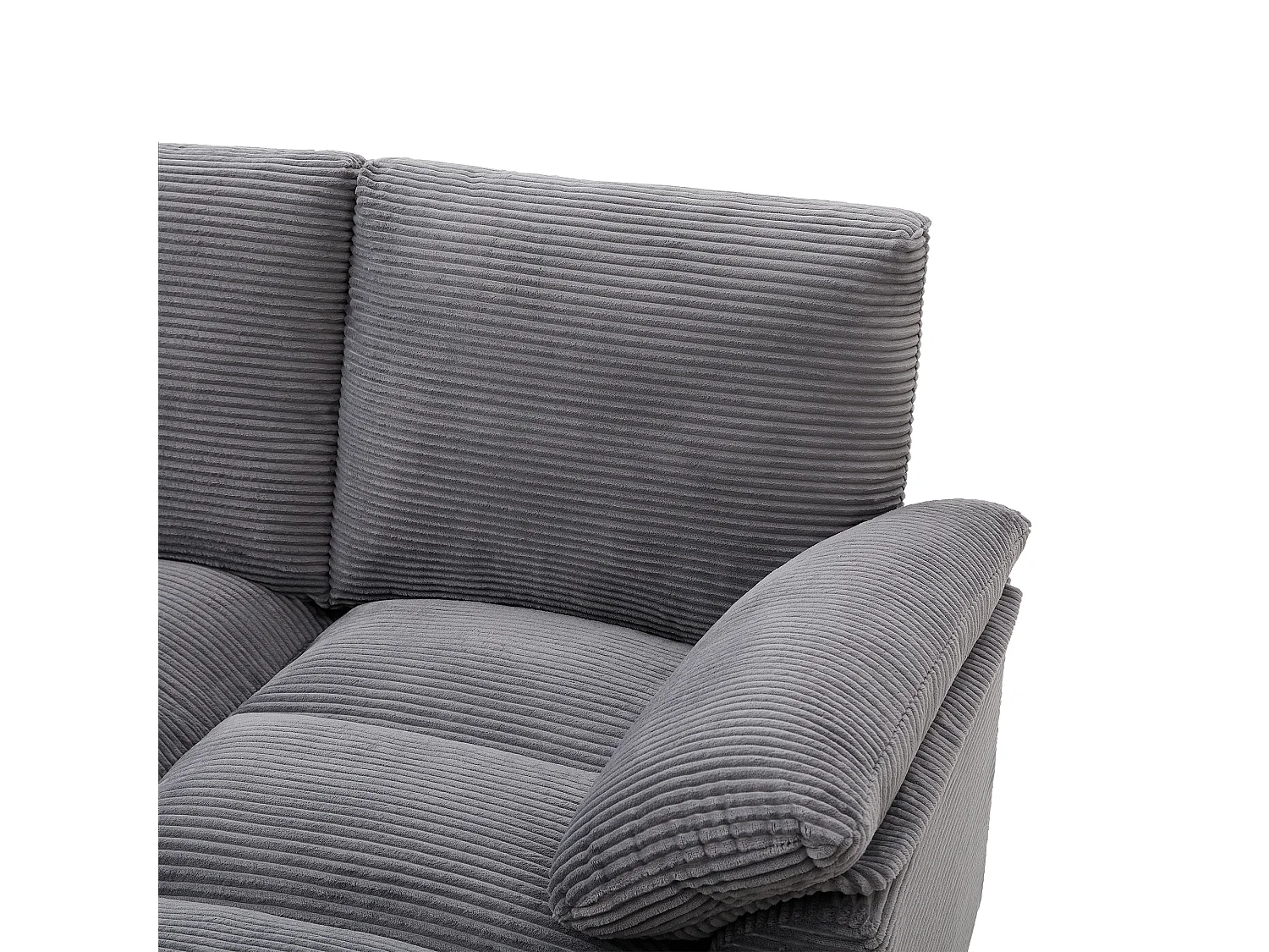 Canapé d'angle 4 places en forme de U - avec espace de rangement - porte-gobelet inclus - 2 ports USB - gris