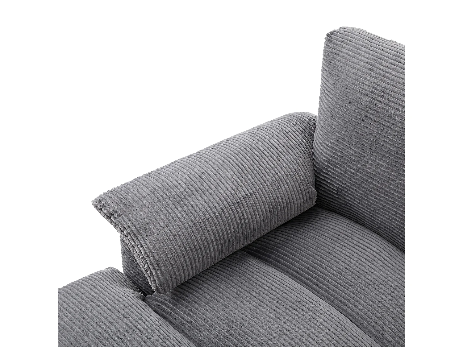 Canapé d'angle 4 places en forme de U - avec espace de rangement - porte-gobelet inclus - 2 ports USB - gris