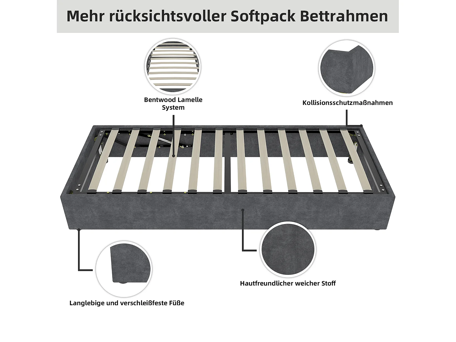 Nowoczesna rama łóżka 90x200 cm, szary welur, z podnośnikiem gazowym, meble nowoczesne, bez zagłówka i materaca