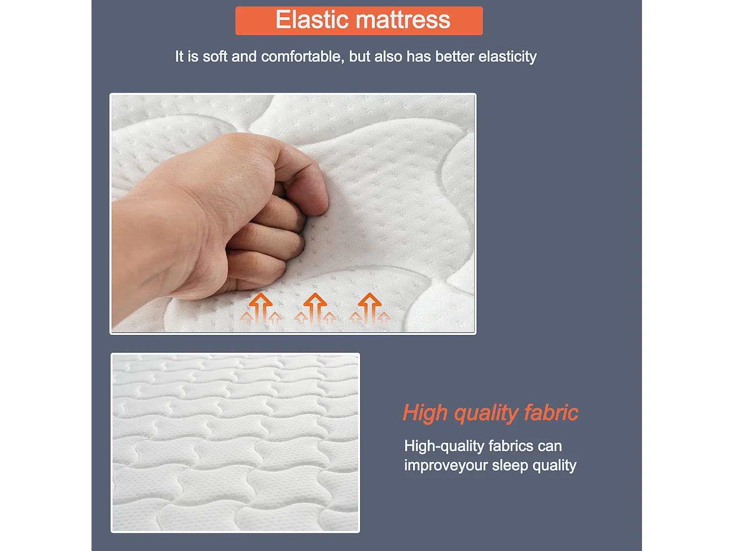 Matelas à ressorts 90 x 190 cm - 10 cm d'épaisseur - Fermeté H3 - Blanc