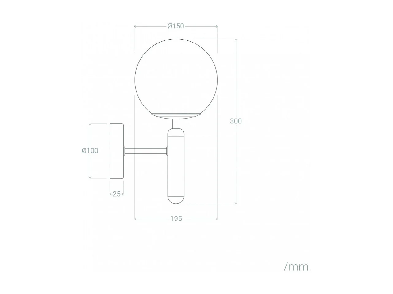 Tao - Applique murale en métal et verre  - Laiton