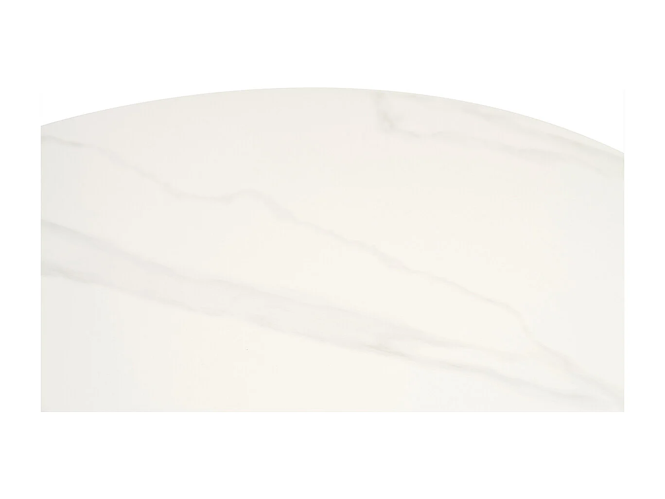 Tavolo da pranzo design rotondo in ceramica bianca e metallo D90 cm MALOU