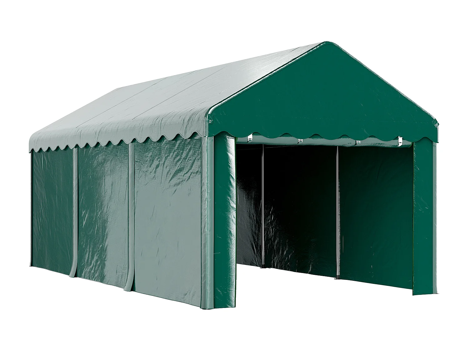 Carport tente de garage 3 x 6 m abri voiture exterieur avec 2 portes enroulables PE vert